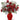 Red roses & white flowers in a red vase