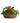 Colourful garden basket with red flowers and green foliage